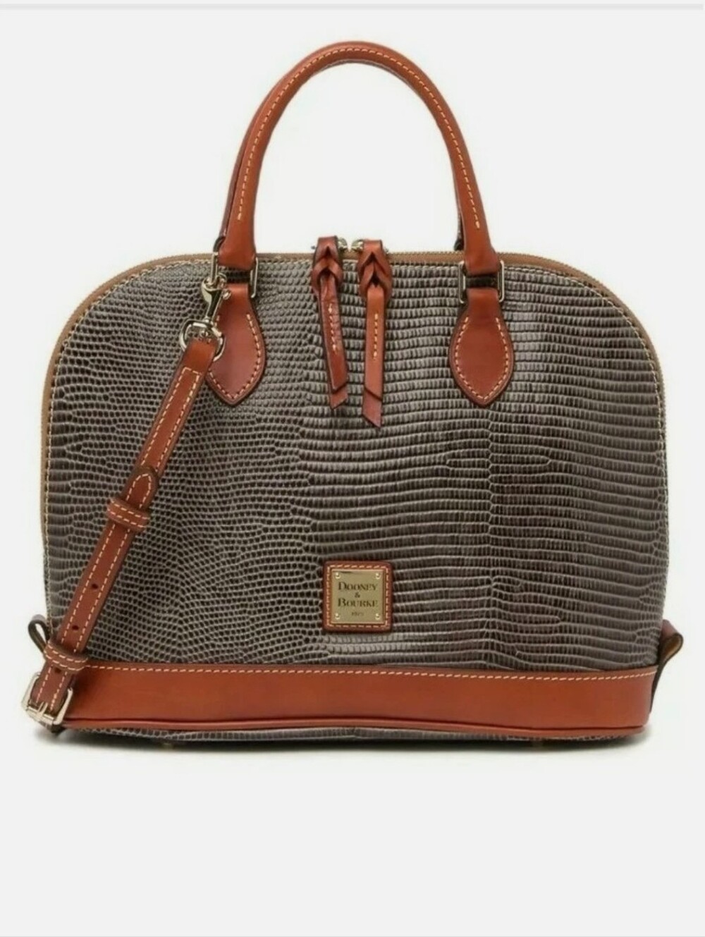 Dooney & Bourke Embossed Lizard Zip Satchel